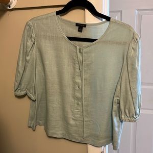 Sage, green, Ann Taylor blouse short sleeve
